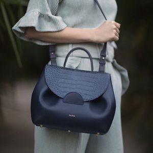 -POLÈNE Paris - Numero One bag in Trio Blue Crocodile. Sold out at online store.